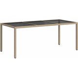  Vrtni stol bež 190 x 90 x 75 cm od kaljenog stakla i poliratana | shoptok.hr