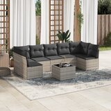 vidaXL 8-dijelni set vrtnih sofa od poliratana s jastucima svjetlosivi | shoptok.hr