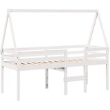  Visoki krevet s krovom bijeli 90 x 190 cm od masivne borovine | shoptok.hr