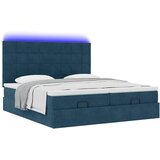  Otomanski okvir kreveta s madracima plavi 200x200cm baršunasti | shoptok.hr