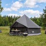 Tipi šator Smeđa siva 600 x 600 x 350 cm Poliester i čelik | shoptok.hr