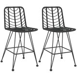 vidaXL barski stolci 2 kom crni 45 x 56 x 103,5 cm pe ratan i čelik | shoptok.hr