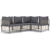 The Living Store Vrtna garnitura 4-delna z blazinami antracit poli ratan - Vrtna Sedežna Garnitura, (21460067) | Shoptok.si