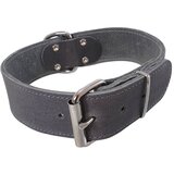 Nobby tabil usnjena ovratnica ekstra široka - siva - različne velikosti 43 - 55 cm | Shoptok.si