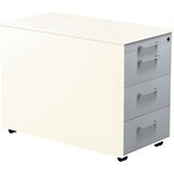mauser Predalnik na kolesih, VxG 570 x 800 mm, 3 predali, čisto bele / aluminijasto srebrne / čisto bele barve | Shoptok.si