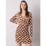 Fashion Hunters Brown velor dress with Montilla patterns | shoptok.hr