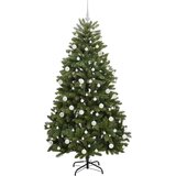 vidaXL Umestno božično drevo z LED lučmi Zelena 180 cm PVC in kovina | Shoptok.si