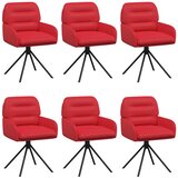 vidaXL Vrtilne jedilne stole 6 pcs Umetno usnje Rdeča, (5000296909) | Shoptok.si
