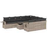 Maison Chic Seti vrtnega pohištva - Vrtna garnitura - Vrtni pohištvo set 11-delna z blazinami sv. siv poli ratan, (21816161) | Shoptok.si