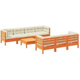  8-dijelni set vrtnih sofa s jastucima voštano smeđi od borovine | shoptok.hr