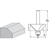Makita glodalo za skošenje rubova 45°, 34,9 mm, drška 8 mm D-48692 | shoptok.hr