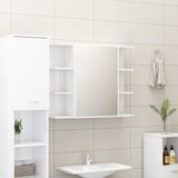 The Living Store Kopalniška omarica z ogledalom visok sijaj bela 80x20,5x64 cm - Omarica Z Ogledalom, (21436834) Cene