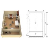 Male kuće Drvena kuća LEON B 725 &amp;times; 450 cm &amp;ndash; bez zavr&amp;scaron;nog krovnog pokrova Slike