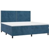  box spring s madracem LED tamnoplavi 200x200 cm baršun | shoptok.hr