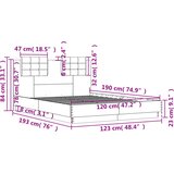  Okvir za krevet s uzglavljem boja hrasta 120x190 cm drveni | shoptok.hr