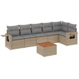  7-dijelni set vrtnih sofa od poliratana s jastucima bež | shoptok.hr