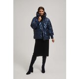 Marisse Navy Blue Metallic Quilted Jacket | ePonuda.com