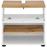 Støraa bela omarica za pod umivalnik v hrastovem dekorju 60x57 cm thessa | Shoptok.si