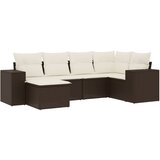  6-dijelni set vrtnih sofa od poliratana s jastucima smeđi | shoptok.hr