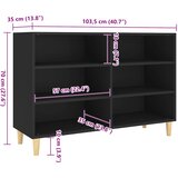  Komoda crna 103,5 x 35 x 70 cm od konstruiranog drva | shoptok.hr