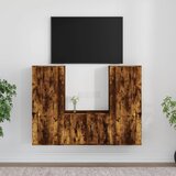 The Living Store Komplet TV omaric 3-delni dimljen hrast konstruiran les - Komplet TV Omaric, (21374553) Cene