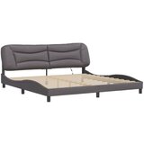  Posteljni okvir z LED lučkami siv 200x200 cm umetno usnje, (21111398) | Shoptok.si