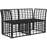 Vanjski loveseat s jastukom 2 pcs Crna i tamno siva poliratan | shoptok.hr