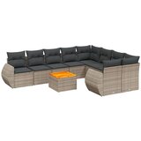  10-dijelni set vrtnih sofa od poliratana s jastucima sivi | shoptok.hr