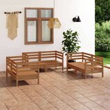  Vrtna sedežna garnitura 6-delna medeno rjava trdna borovina, (20676113) | Shoptok.si