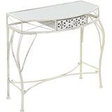 Bočni stolić u francuskom stilu metalni 82 x 39 x 76 cm bijeli | shoptok.hr