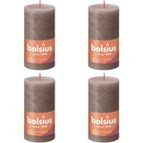 Bolsius rustične debele svijeće Shine 4 kom 130 x 68 mm sivo-smeđe | shoptok.hr