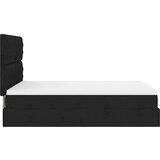  Otomanski okvir kreveta s madracem crni 140x200cm od tkanine | shoptok.hr