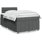 vidaXL Box spring postelja z vzmetnico temno siva 120x200 cm blago | Shoptok.si