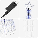  LED božićno drvce 180 cm 230 LED lampica Plava Željezo Crna - Plava 180 cm | shoptok.hr