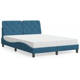  The Living Store Postelja z vzmetnico modra 120x200 cm žamet - Postelja, (21490954) | Shoptok.si
