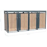  Westman - Spremište za 4 kante za smeće s krovom za biljke Planta | 4x240L | 84x264x124 cm - BRANDED IN GERMANY | shoptok.hr