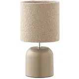 Bež metalna stolna lampa s tekstilnim sjenilom (visina 24 cm) Morley –