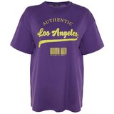 Trendyol Curve Plus Size T-Shirt - Purple - Oversize Cijene