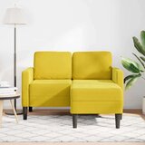 SOFA 2-sedežni kavč z ležiščem v obliki črke L rumena 125 cm žamet, (21749681) | Shoptok.si