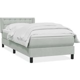 Maison Chic Box spring postelja - Vzmetna postelja z vzmetnico svetlo siva 80x220 cm žamet SL18979, (21893924) Cene