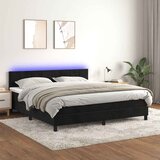  box spring s madracem LED crni 160x200 cm baršun | shoptok.hr