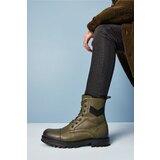 Yaya by Hotiç Ankle Boots - Khaki - Flat Cene