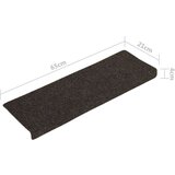  Otirači za stepenice 15 kom prošiveni 65x21x4 cm sivi | shoptok.hr