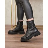 Resti Women's black openwork ankle boots with a flat heel Rolika - Footwear | ePonuda.com
