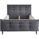 MID.YOU OBLAZINJENA POSTELJA 140 cm x 200 cm , tekstil, leseni material antracit | Shoptok.si