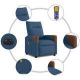  Električni masažni naslonjač od tkanine plavi | shoptok.hr