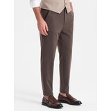 Ombre Men's chino pants with elastic waistband SLIM FIT - chocolate | Eponuda.ba