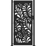 vidaXL Vrtna vrata crna 105x205 cm čelični valoviti dizajn | shoptok.hr