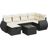 Maison Chic Seti vrtnega pohištva - Vrtna garnitura - Vrtni pohištvo set 7-delna z blazinami črn poli ratan, (21803739) | Shoptok.si