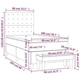 Box spring krevet s madracem crni 80 x 200 cm od tkanine | shoptok.hr